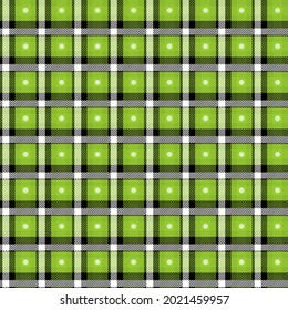 Vector Green Plaid Check Seamless Pattern in Geometric Abstract Style Can be used for Fashion Fabric Design, School Teen Textile Classic Dress, Picnic Blanket, Retro Print Shirt