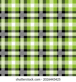Vector Green Plaid Check Seamless Pattern in Geometric Abstract Style Se puede utilizar para el diseño de la tela de moda, vestido clásico textil de la escuela, manta picnic, camiseta de impresión retro
