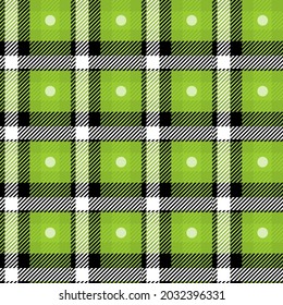 Vector Green Plaid Check Seamless Pattern in Geometric Abstract Style Can be used for Fashion Fabric Design, School Teen Textile Classic Dress, Picnic Blanket, Retro Print Shirt