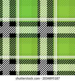 Vector Green Plaid Check Seamless Pattern in Geometric Abstract Style Se puede utilizar para el diseño de la tela de moda, vestido clásico textil de la escuela, manta picnic, camiseta de impresión retro