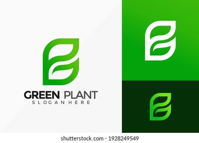 Vector Green Plant Leaf Logo Design. Abstract emblem, designs concept, logos, logotype element for template.