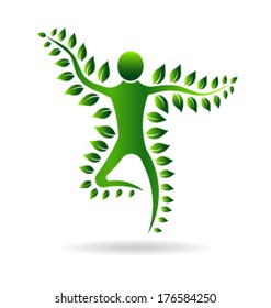 Vector Green Plant Man. Illustration design