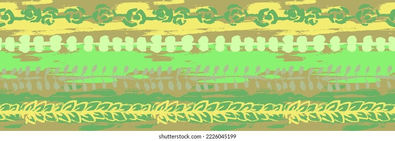 Vektor Green Plant Nahtlose Grunge Brush Muster