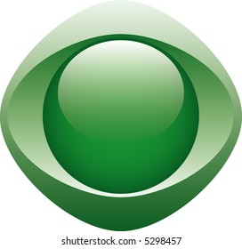 The vector green plastic button for design decisions