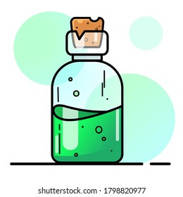 vector green poison in a bottle