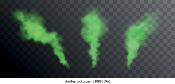 Vector green poisonous smoke illustration on dark background