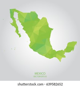 Vector - green poly map of mexico,Vector illustration eps 10. 