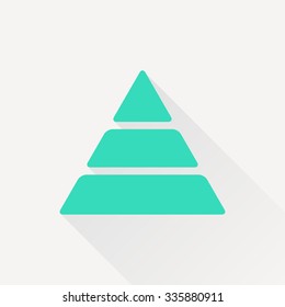 Vector green pyramid icon on white background 