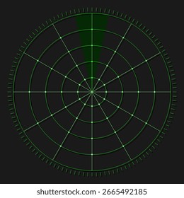Vector radar verde para la animación