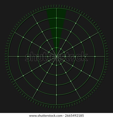 Vector green radar for animation