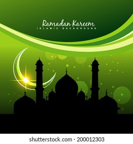 fondo de diseño de vector green ramadan kareem