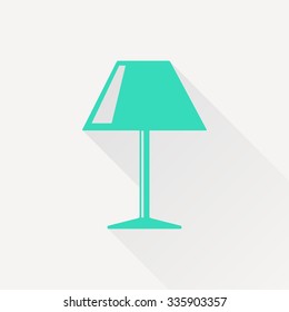 Vector green reading-lamp icon on white background 
