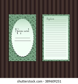 Vector green recipe card.