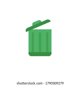 vector green recycle garbage can. Stock vector illustration isolated on white background.
