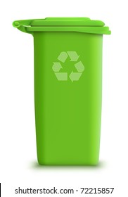 vector green recycle garbage can