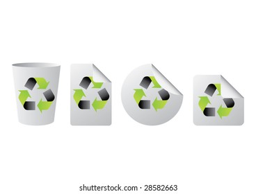 Vector green recycle icons