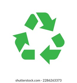 Símbolo de reciclaje verde vector aislado en un fondo blanco. 