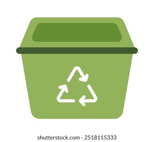 Image vectorielle bac de recyclage vert. Illustration écologique 