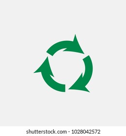Vector green recycling ecological icon illustration