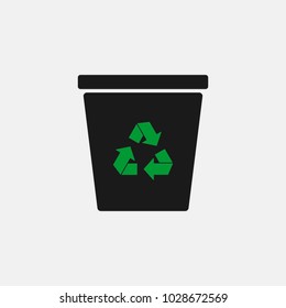 Vector green recycling ecological icon illustration