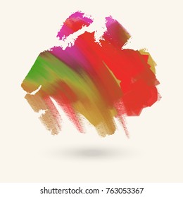 Vector green red purple autumn brush strokes. Watercolor Grunge isolated elements. Smoke brushes for your design. Freehand. Ink splash. Acrylic stamp. Vector illustration