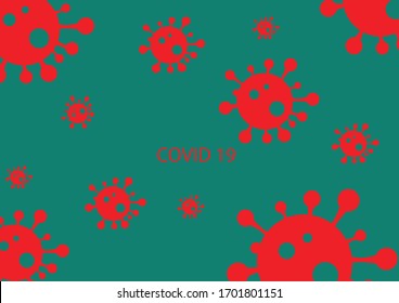 Vektorillustration-Grün-Rot-Virus-Konzept Covid 19 Design