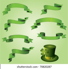 Vector green ribbon for St. Patrick's day