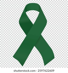 Vector green ribbon symbol isolated for Liver Cancer Awareness campaign