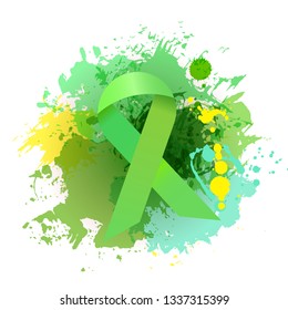 Vector green ribbon world health day template