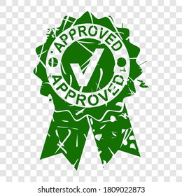 Vector Green Rubber Stamp, Approved, at transparent effect background
