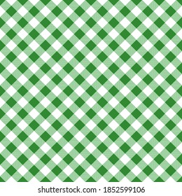 Vector green seamless table cloth texture. Textile pattern illustration.