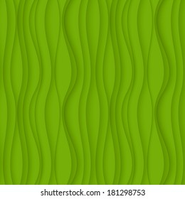 Vector green seamless Wavy background texture.