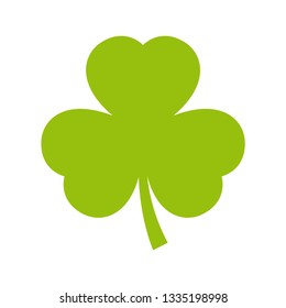 Vector green shamrock. Isolated on white background.