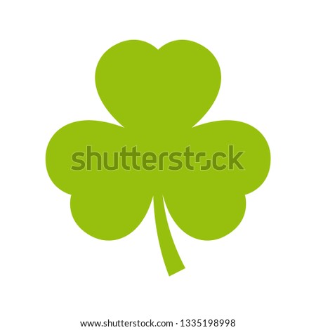 Vector green shamrock. Isolated on white background.