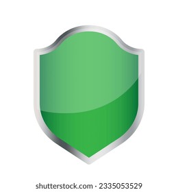 Vector green shield icon. Vector illustration. EPS 10.