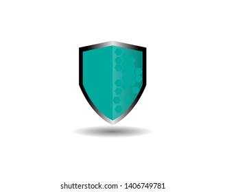 Vector green shield illustration design template