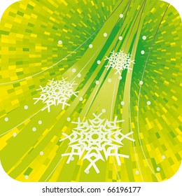 Vector green shine snowstorm