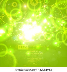 Vector green shiny background