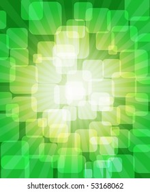 Vector green shiny explosion background