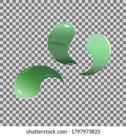 Vector green shiny eye gel patches.