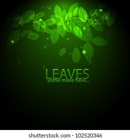 Vector green shiny leaves background
