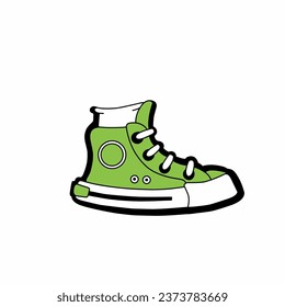 vector green shoe icon for poster design, cute icon design