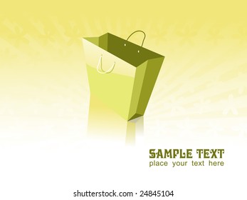vector of green shopping bag with place for text