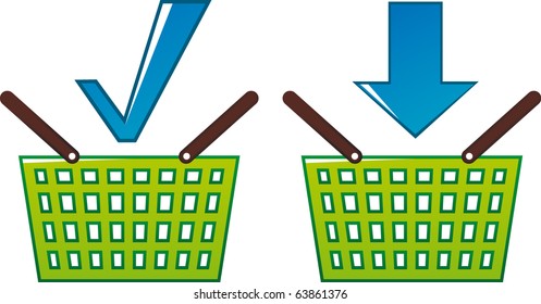 Vector green shopping basket