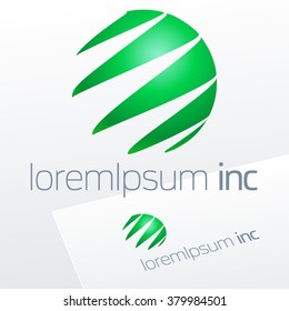 Vector green sign. Logo for Ecology, Pharmacy, Cosmetic activity
