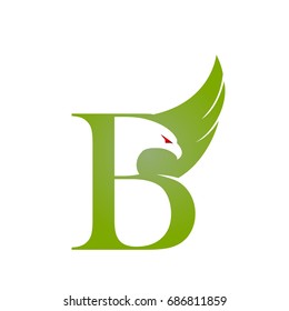 Vector Green Single Eagle Initial B Logo