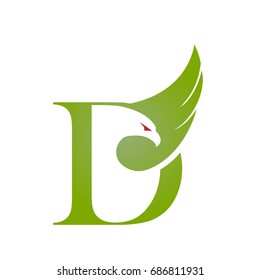 Vector Green Single Eagle Initial D Logo