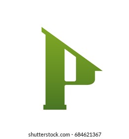 Vector Green Single Letter P Estate Logo