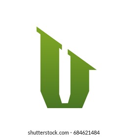 Vector Green Single Letter V Estate Logo