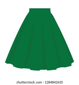 Vector green skirt template, design fashion woman illustration. Women bubble skirt 